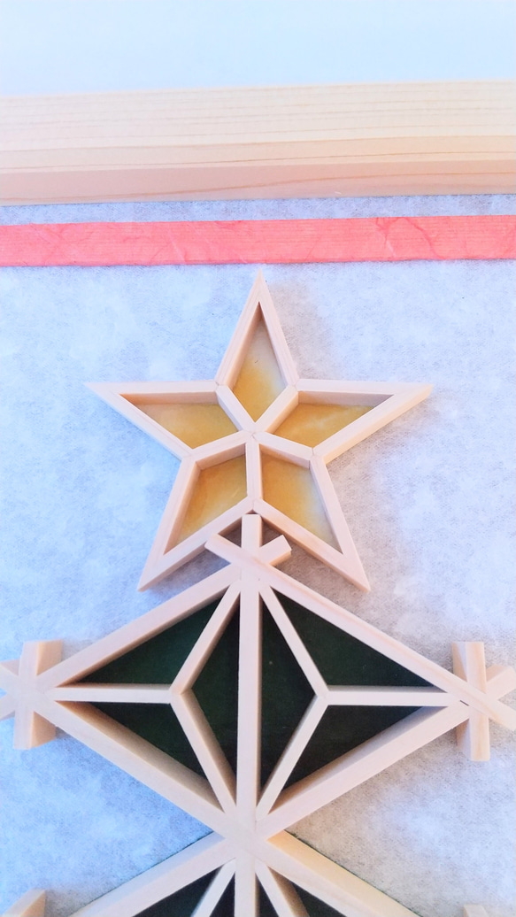 木製 クリスマス ツリー 【組子】 額 壁掛け 6枚目の画像