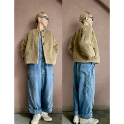 RATA❤️特製優質面料❤️成人超保暖冬季外套❤️百搭時尚，可輕鬆搭配現代或復古服飾❤️米色絨毛 第14張的照片