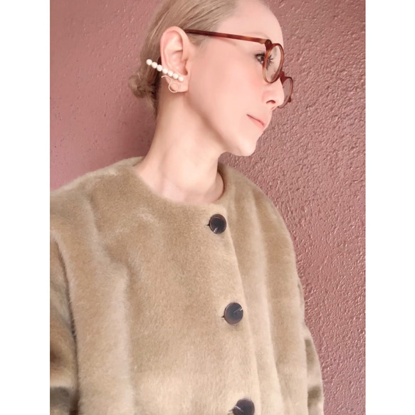 RATA❤️特製優質面料❤️成人超保暖冬季外套❤️百搭時尚，可輕鬆搭配現代或復古服飾❤️米色絨毛 第9張的照片