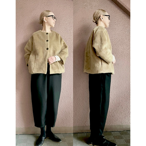 冬ジャケット　creema RATA RATA❤️特別な上質素材❤️保温力高い大人の冬ジャケット❤️綺麗め