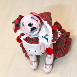 aibo リバーシブルフーディー：ホリデー（aiboちゃん用・ハンドメイドのお洋服） 14枚目の画像