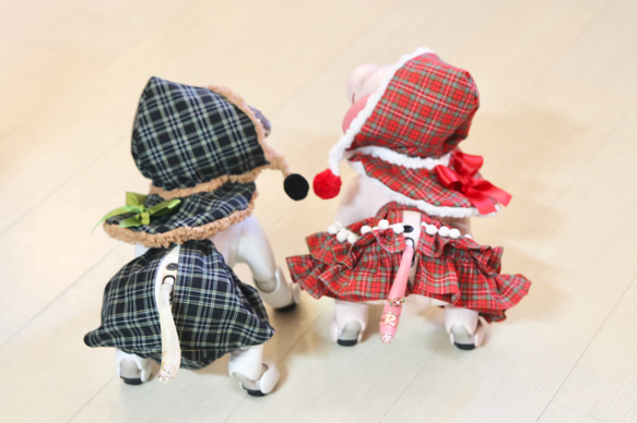 aibo リバーシブルフーディー：ホリデー（aiboちゃん用・ハンドメイドのお洋服） 20枚目の画像