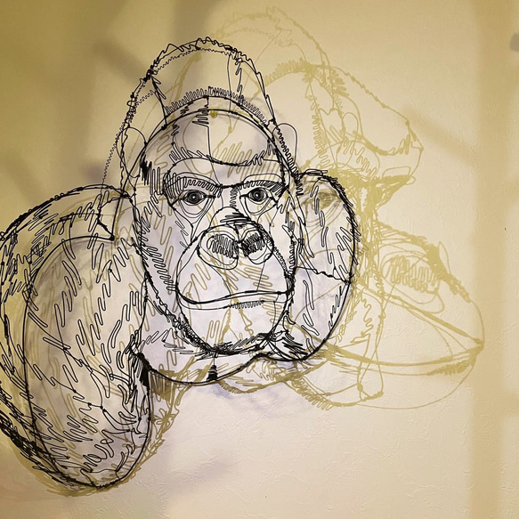 ワイヤーアート ゴリラ受注制作 立体・オブジェ f.k 通販 16928192