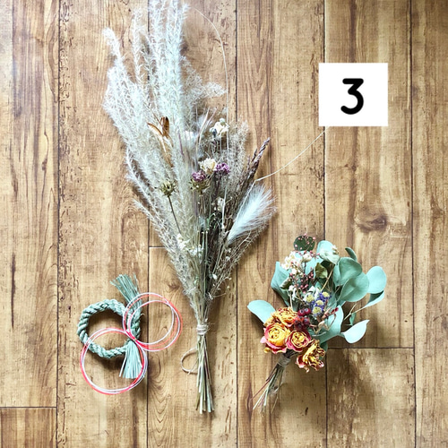 しめ縄 お正月飾り 【しめ縄飾り・スワッグ2点】 薔薇 ドライフラワー