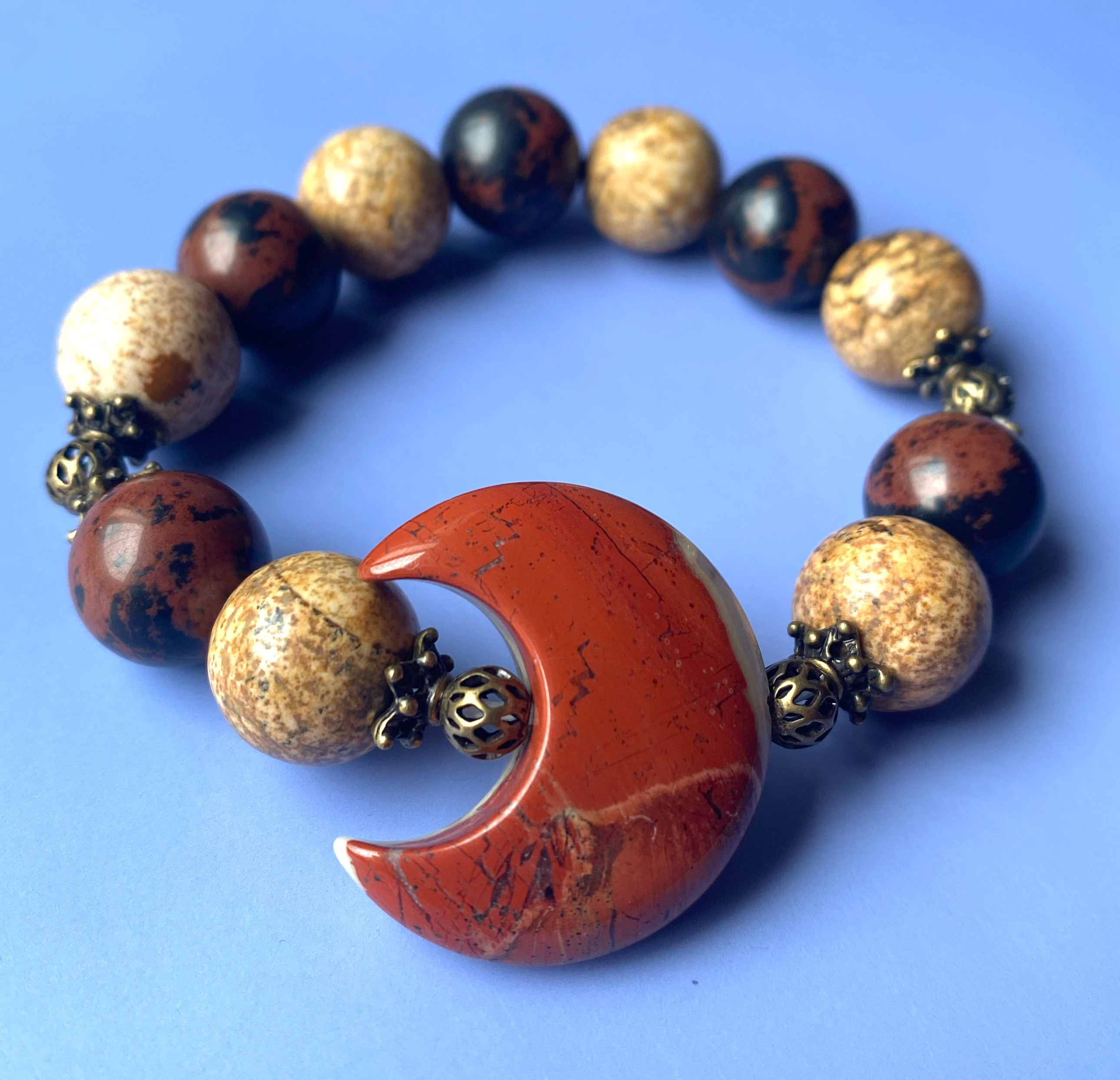 ジャスパーの月のブレスレット