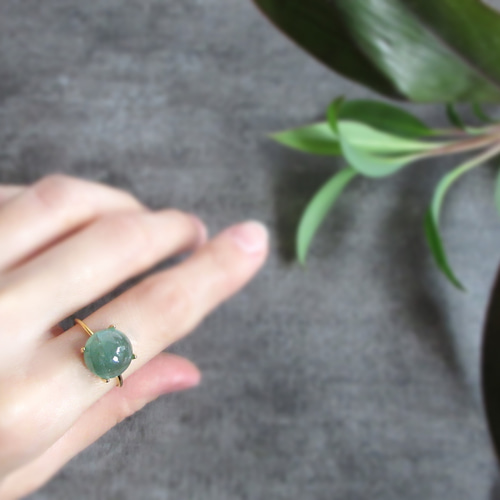 10月の誕生石】大粒10mmブルーグリーン「トルマリン」リング 指輪  