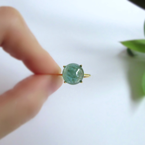 10月の誕生石】大粒10mmブルーグリーン「トルマリン」リング 指輪  