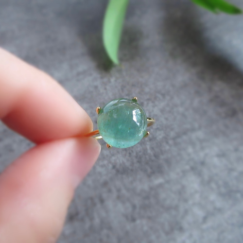 10月の誕生石】大粒10mmブルーグリーン「トルマリン」リング 指輪  