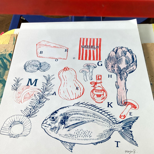 BOROUGH MARKET シルクスクリーンポスター 絵画 MAYU SUGIMOTO