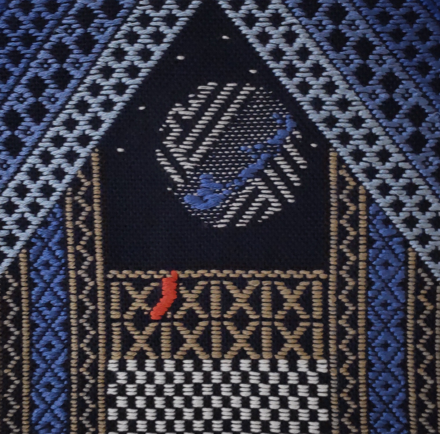 こぎん刺し　ミニ額「クリスマスイブ」　#146