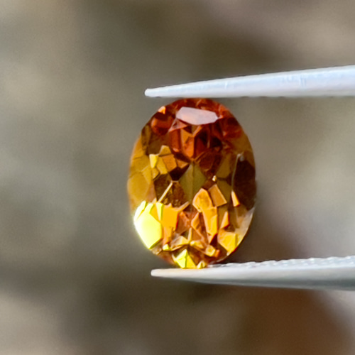 シトリン 美しいオレンジ シトリン ルース 1.20 カラット オーバル