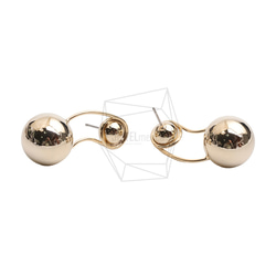 ERG-2589-G【2個入り】ダブルボールピアス  ,Double ball Post Earring 2枚目の画像