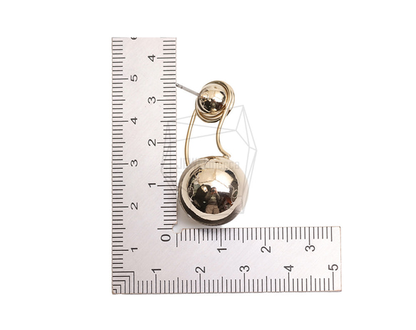 ERG-2589-G【2個入り】ダブルボールピアス  ,Double ball Post Earring 5枚目の画像