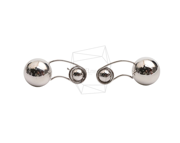 ERG-2589-R【2個入り】ダブルボールピアス  ,Double ball Post Earring 1枚目の画像