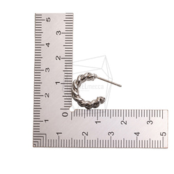 ERG-2592-R [2 件] 扭紋圓形耳環、扭紋圓形耳柱 第5張的照片
