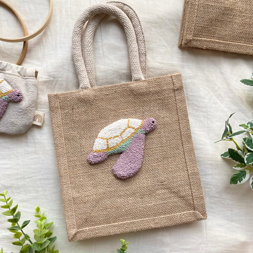 人気のくすみカラー×ハート刺繍 ヌビバッグ 韓国直輸入 ふんわり