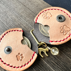 "Citrine Charm Cat Paw Coin Purse Keychain"猫の肉球コインケース 2枚目の画像