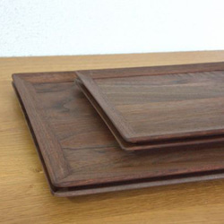 「受注生産品」ウォールナット　シンプル木製トレイ　A３サイズ 11枚目の画像
