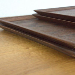 「受注生産品」ウォールナット　シンプル木製トレイ　A３サイズ 12枚目の画像