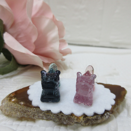 ローズクォーツプレート No.335 台座付き ローズクォーツプレート No