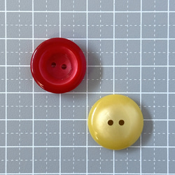 レトロ 円形 丸型 ボタン レッド イエロー 二つ穴 20mm 7個セット ec-358 3枚目の画像