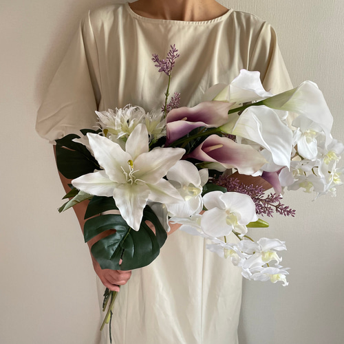 受注後制作商品 】ブロンズマムの金扇子ブーケ 和装花嫁 送料