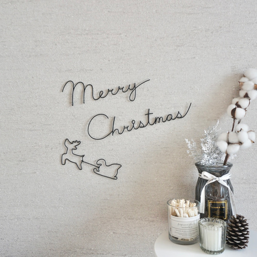 ワイヤークラフト クリスマス 文字 ポップな字体 レターバナー