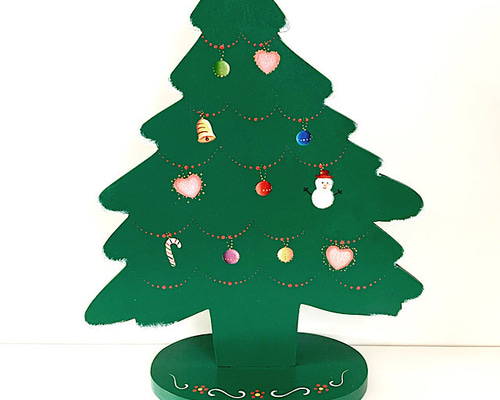 クリスマスツリー白木 トールペイント クリスマスツリー白木 ハンドメイド トールペイント♪ - メルカリ