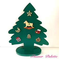 Creema限定　木製　クリスマスツリー　トールペイント　現品限り 2枚目の画像