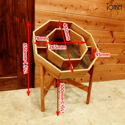 スタンド付き8角形リースプランター(大) オークcol. 7枚目の画像