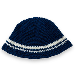 クラッシャーハット　バケハ クロシェハット クラッシャーハット バケハ ベルハット ネイビー