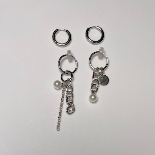 お値下げ【ANN DEMEULEMEESTER】チェーンフリンジ ピアス Clackers White 京都オパール【ピアス/イヤリング】アメリカン