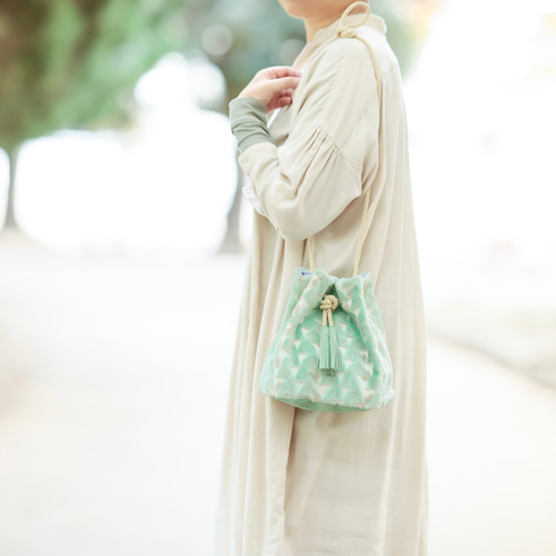 金華山巾着 ＜月兎 ツキウサギ＞ 2Way ショルダー バッグ パイルジャ