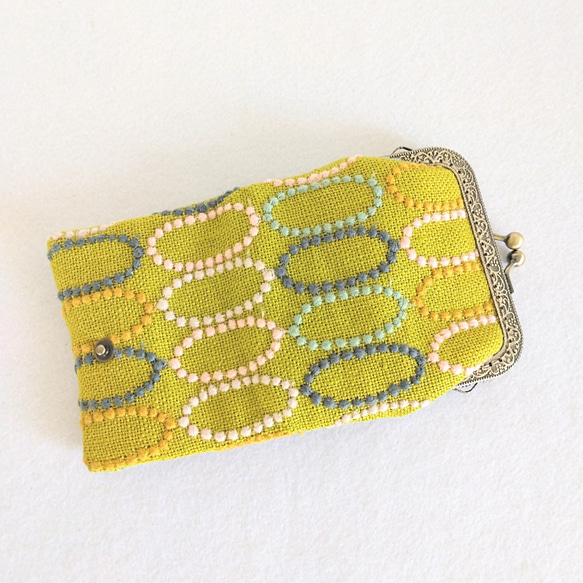 （¥5300）ミナペルホネン Tarte mustard  シンプルがま口二つ折り財布 4枚目の画像
