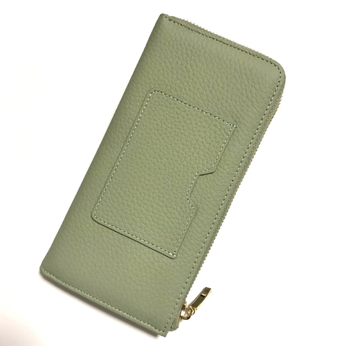 新作品 数量限定 アボカド色(薄い緑) L字ファスナー長財布 イタリアン