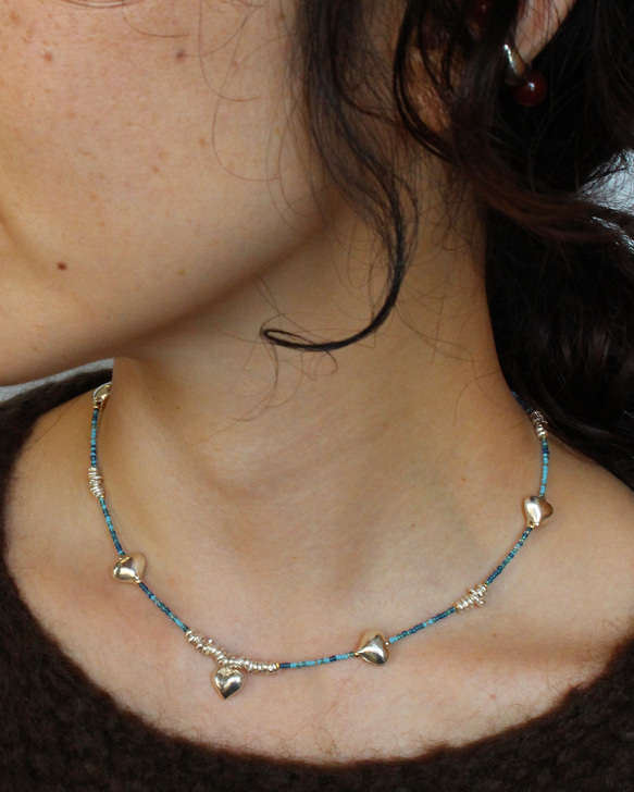 JUN / カレンシルバー 14kgfビーズ ヴィンテージビーズ のネックレス  