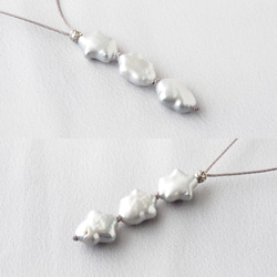 Natural Pearl Pendant -light silver- 3枚目の画像