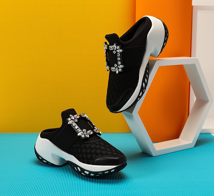 ドリルバックル厚底靴・夏の快適通気スニーカースリッパ・素早い履き·サイズ調整無料 2カラー20-1150