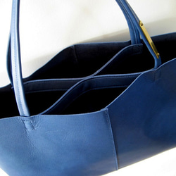 OTONA eco-bag MLサイズ ブルー　本革製　トートバッグ 3枚目の画像