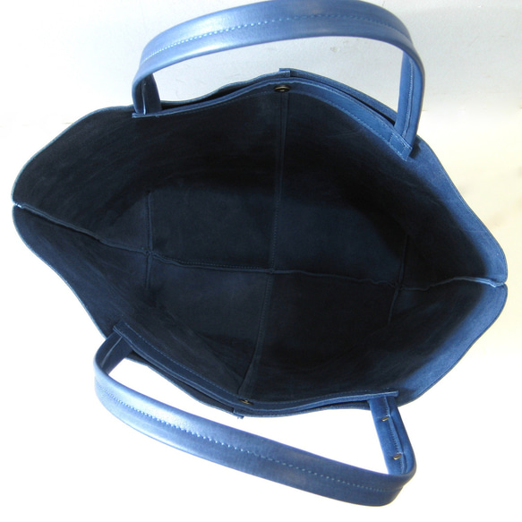 OTONA eco-bag MLサイズ ブルー　本革製　トートバッグ 4枚目の画像