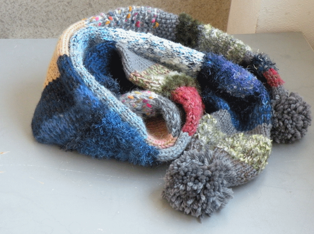 染め糸のつなぐマフラー　ロングサイズ