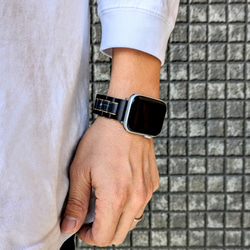 [木錶帶]EINBAND Apple Watch 天然木錶帶 20 毫米黑 Marquina（大理石）x 烏木 第4張的照片