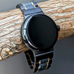 [木錶帶]EINBAND Google Pixel Watch 天然木錶帶 Black Marquina x Ebony Woo 第2張的照片