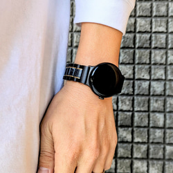 【木製バンド】EINBAND Google Pixel Watch 天然木バンド ブラックマルキーナ×エボニーウッド 4枚目の画像