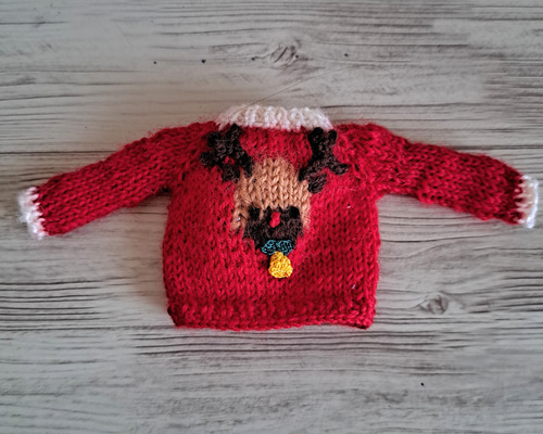 リカちゃん人形サイズ手編みセーター トナカイ柄 その他人形 be