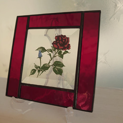 ステンドグラス　赤い薔薇 3枚目の画像