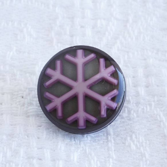 (2個) 15mm スノーフレークのボタン ≪C≫ フランス製　☆ クリスマス 雪の結晶 2枚目の画像