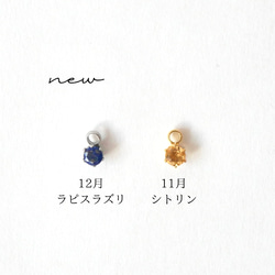 【選べる誕生石】クリスタルフラワーと一粒天然石のピアス　クリア　ギフト　シンプル　サージカルステンレス　　母の日 6枚目の画像