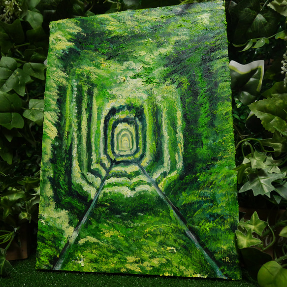 油絵 絵画 【愛のトンネル】 4枚目の画像