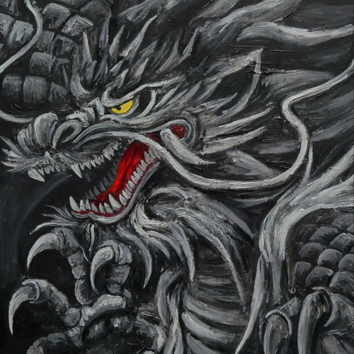 油絵 絵画 【黒龍】 絵画 HR 通販 16931373｜Creema(クリーマ)